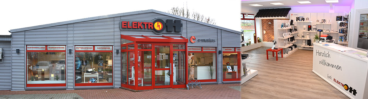 Außenansicht des Elektro-Ott-Fachgeschäfts in St. Peter-Ording